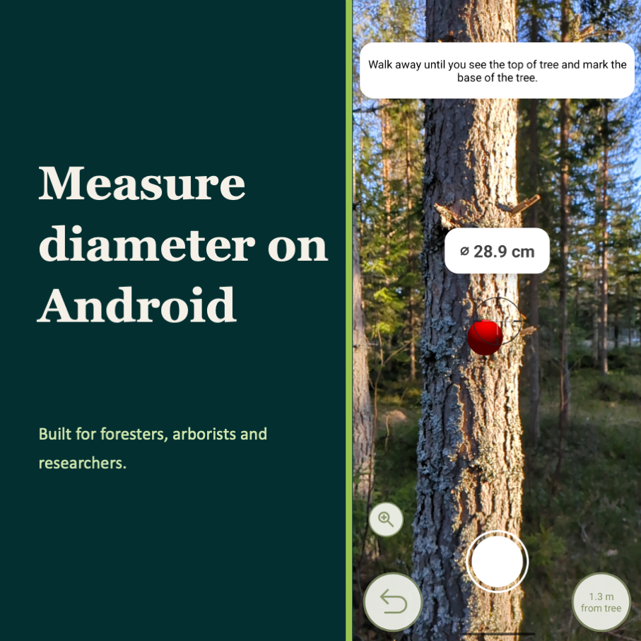 Measure tree diameter with your Android phone
